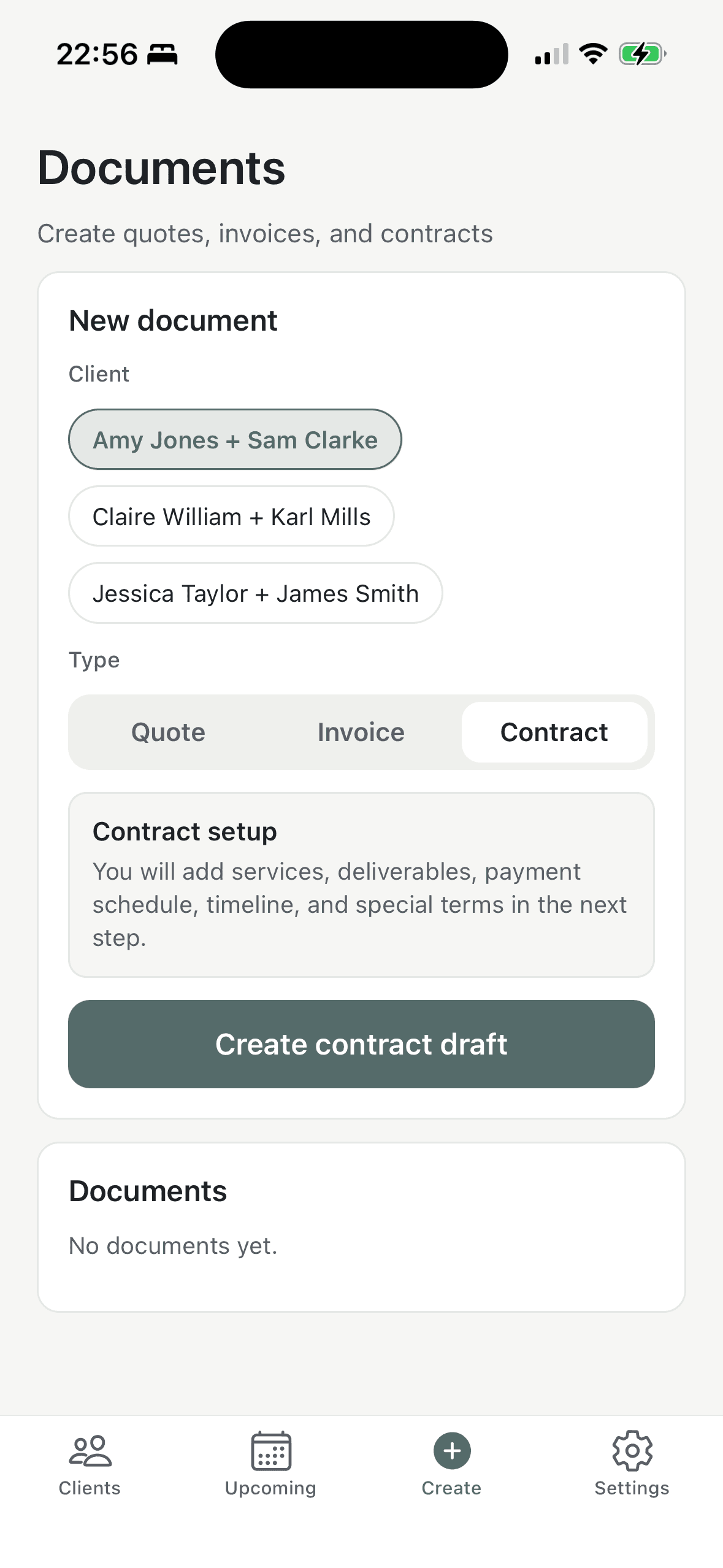 Document workflow screen